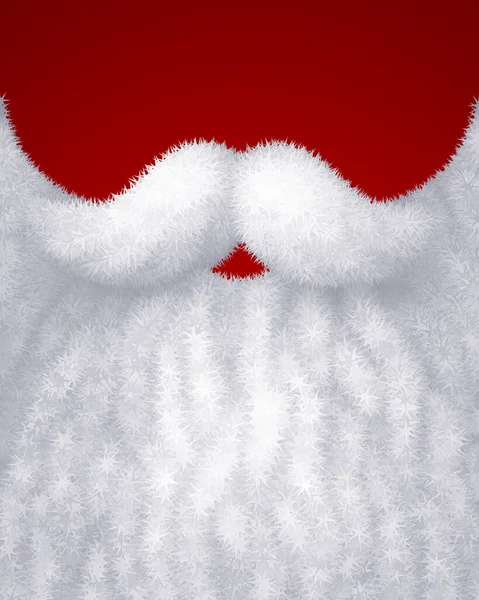 Nahaufnahme Weißer Weihnachtsmann Bart Auf Rotem Hintergrund Eps8 Rgb Globale — Stockvektor