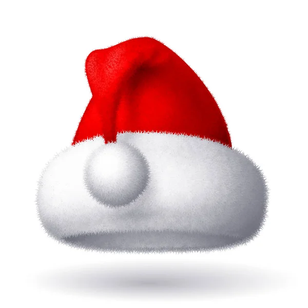Realistic Vector Santa Hat Isolated White Background Eps8 Rgb Global — Stock Vector