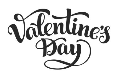 Valentines Day. Hand-drawn lettring isolated on white background. Eps8. RGB. Global color clipart