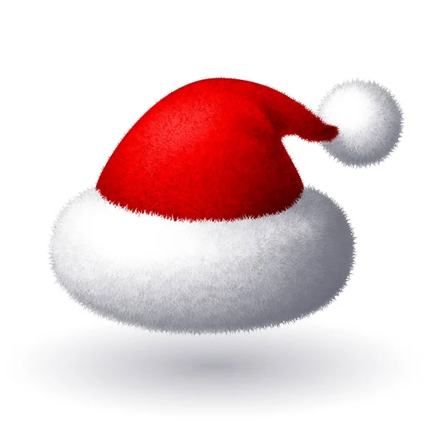 现实的矢量圣诞老人帽孤立在白色背景 第8集 Rgb全球色彩 — 图库矢量图片