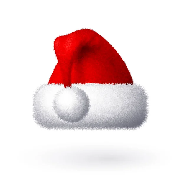 Realistic Vector Santa Hat Isolated White Background Eps8 Rgb Global — Stock Vector