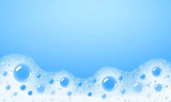 Αφρός Σαπουνιού Πάνω Από Φόντο Ενός Μπλε Χρώματος Του Νερού — Διανυσματικό Αρχείο