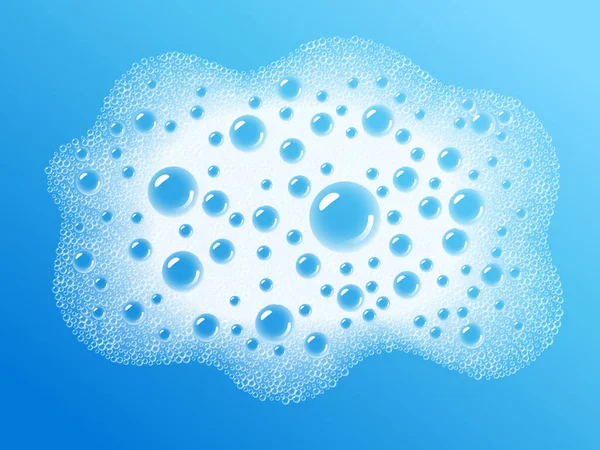 青い水の色の背景に横たわる石鹸泡 透明ベクトル 第10話 Rgb 全球色 — ストックベクタ