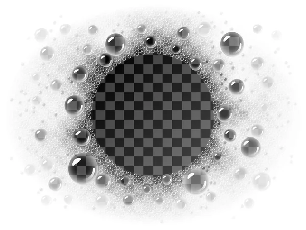 Cadre Circulaire Vectoriel Mousse Savon Reposant Sur Fond Transparent Eps10 — Image vectorielle