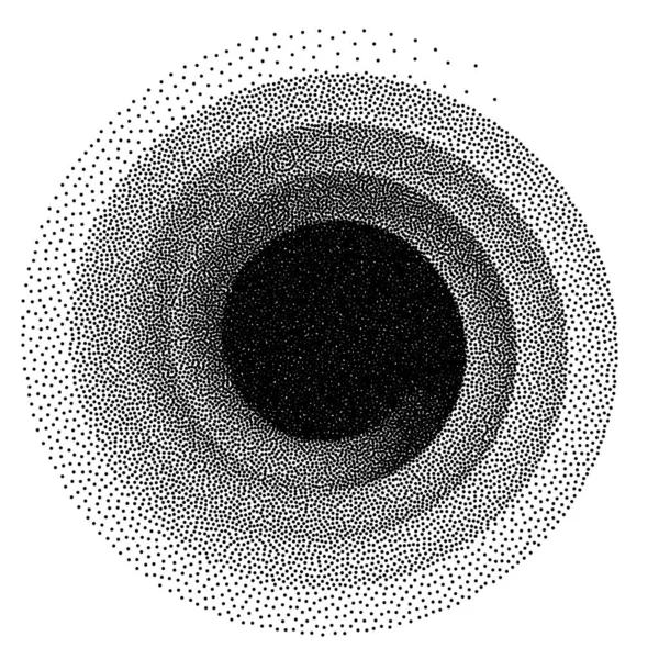 Abstrakcyjne Spiralne Tło Czarno Białe Kropki Półtonu Wzór Naklejki Eps — Wektor stockowy