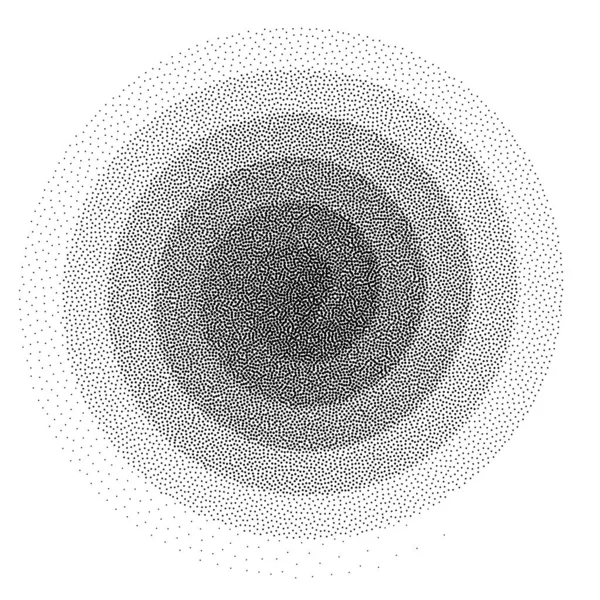 Abstracte Spiraalachtergrond Zwart Met Witte Halve Toon Stipple Dots Patroon — Stockvector