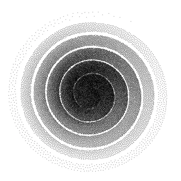 Абстрактный Спиральный Фон Черно Белый Полутоновый Рисунок Точек Эпизоды Rgb — стоковый вектор