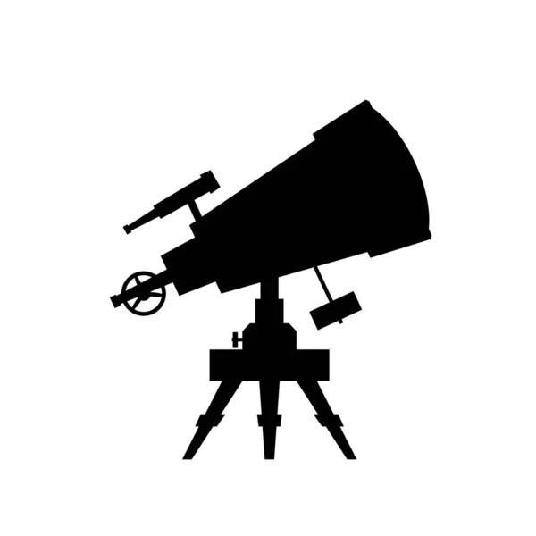Telescópio Sílhueta Vetorial Sobre Fundo Branco Eps8 Rgb Cor Global —  Vetores de Stock