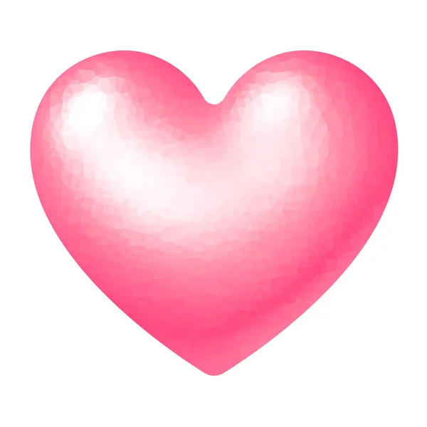 Corazón Poligonal Rojo Vectorial Aislado Sobre Fondo Blanco Eps8 Rgb — Archivo Imágenes Vectoriales