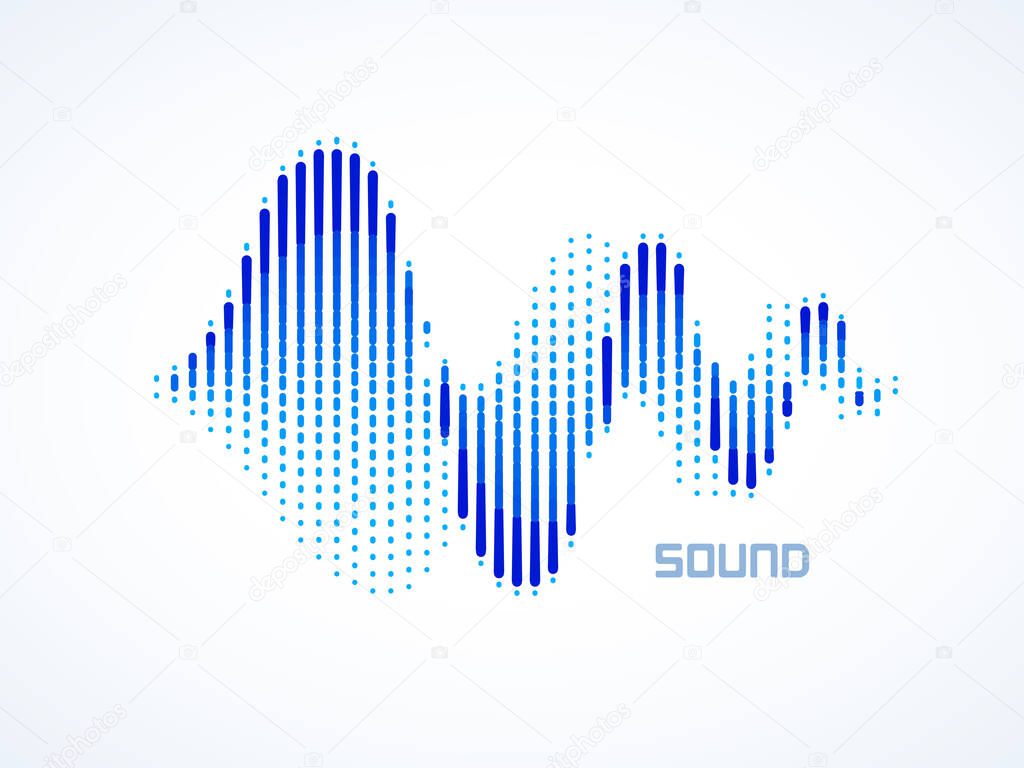 Music sound waves on white background. RGB Global colors