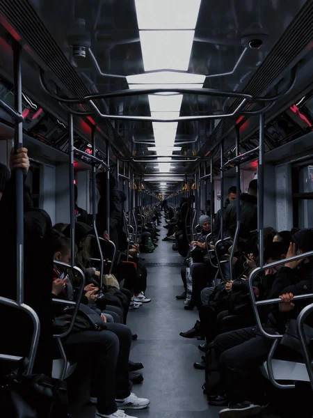 Vagón Metro Lleno Gente — Foto de Stock