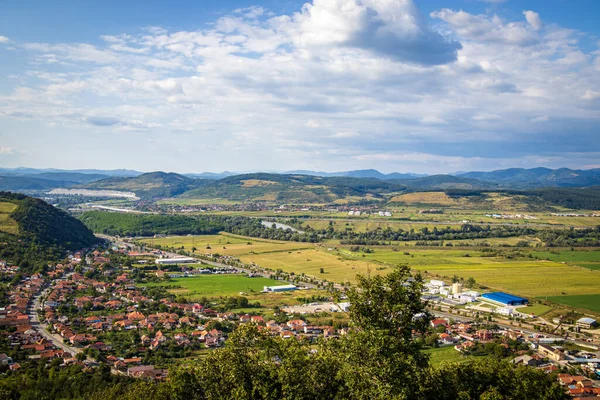 Vista Desde Fortaleza Deva Montañas Cárpatos Occidentales Rumania —  Fotos de Stock