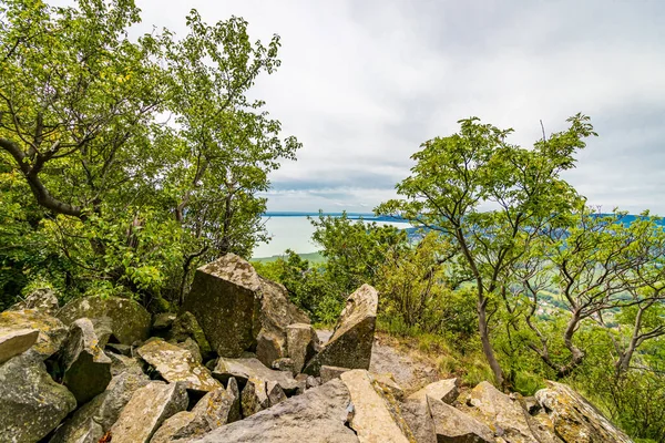 Vista Hill Badacsony Lago Balaton Hungria — Fotografia de Stock