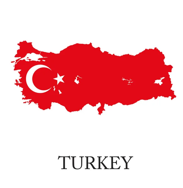 Forma País Delineada Preenchida Com Bandeira Turquia Formato Vetorial —  Vetores de Stock