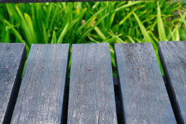 Eski ahşap zemin zemin yeşil yay