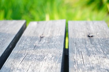 Eski ahşap zemin zemin yeşil yay