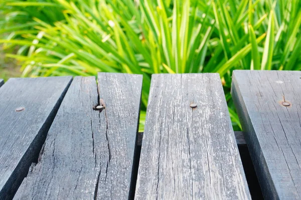 Antiguo Suelo Madera Telón Fondo Verde Primavera — Foto de Stock