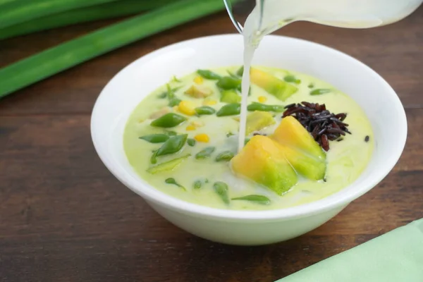 Lod Chong Rezept Süßes Thai Dessert — Stockfoto