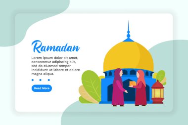 Vektör illüstrasyon grafik ui / ux ramadhan tasarımı. Ağ için mükemmel