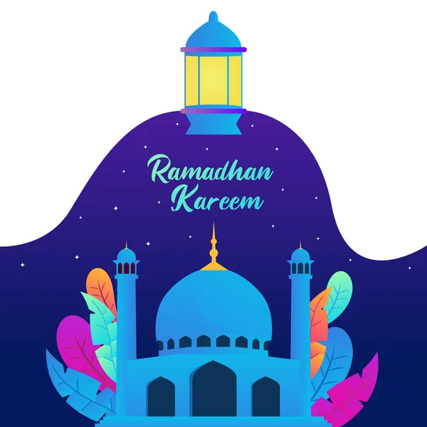 Ilustración Gráfica Vectorial Kareem Ramadán Ajuste Cartel Ramadhan Ilustración Vectorial — Vector de stock