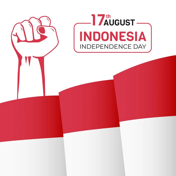 Sierpnia Dzień Niepodległości Indonezji Ilustracja Wektora — Wektor stockowy