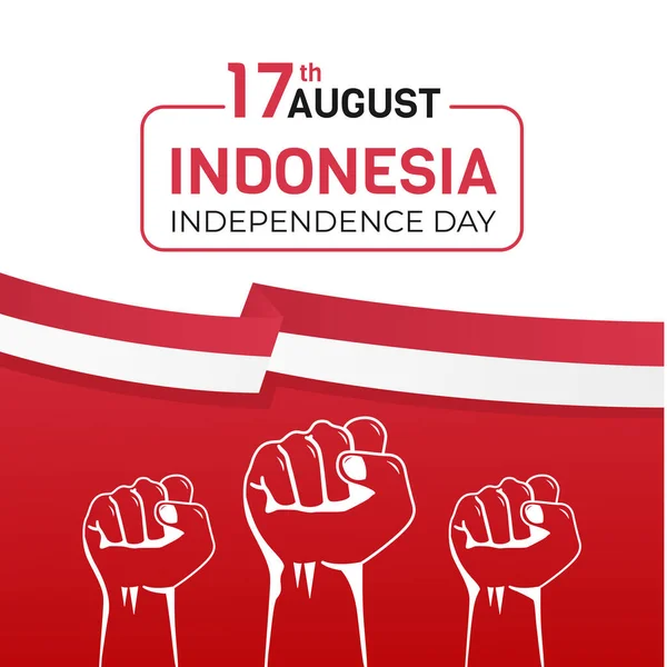Ağustos Endonezya Bağımsızlık Günü Vektör Llüstrasyonu — Stok Vektör