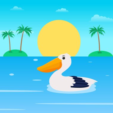 Albatros kuşunun vektör çizimi. Yazın albatros kuşu