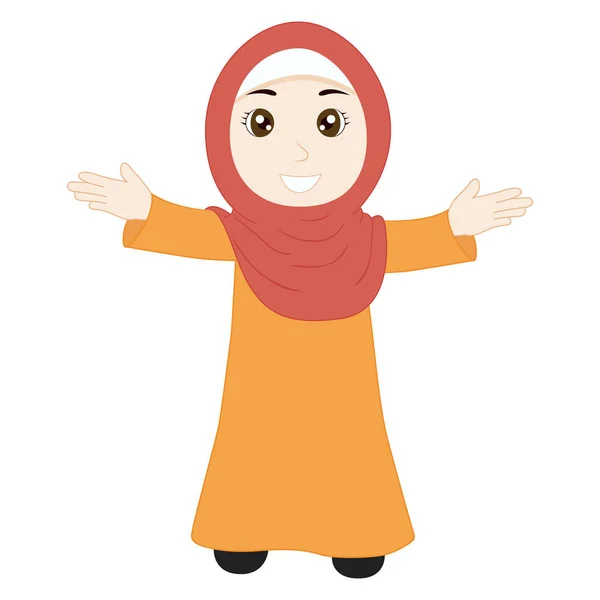 Ilustração Vetorial Crianças Muçulmanas Ótimo Para Cartazes Mais — Vetor de Stock