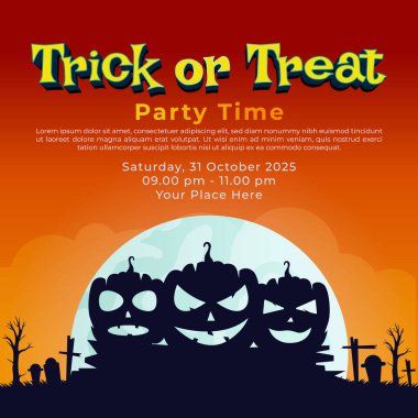 Şeker ya da numara Cadılar Bayramı Partisi Davetiyesi