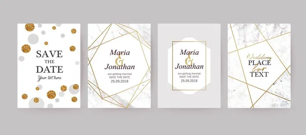 Marmer gouden textuur card, uitnodiging bruiloft. — Stockvector
