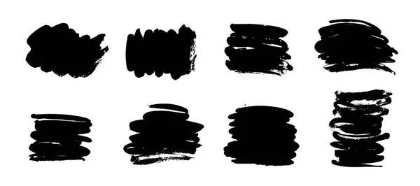 Grunge peint formes. Coups de pinceau à encre noire. Texture sale gribouillis à la main. I — Image vectorielle