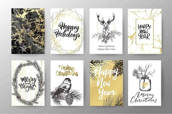 Carte de Noël. Bonne année invitation design . — Image vectorielle