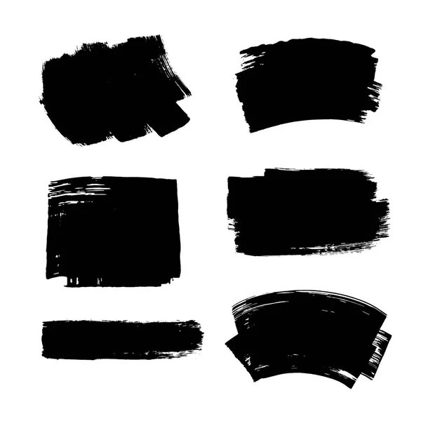 Hand drawn black brush strokes. Grunge design element. — Stock Vector