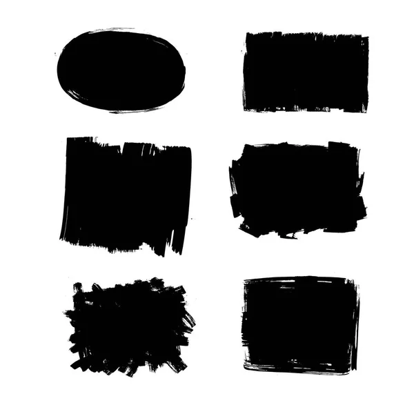 Pennellate nere disegnate a mano. Elemento di design Grunge . — Vettoriale Stock
