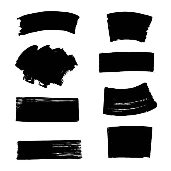 Ручні мальовані чорні мазки пензлем. Елемент дизайну гранж . — стоковий вектор