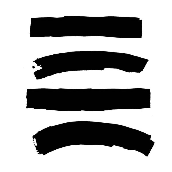 Hand drawn black brush strokes. Grunge design element.