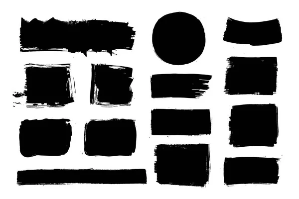 Hand drawn black brush strokes. Grunge design element. — Stock Vector