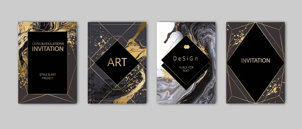 Design Cartão Moderno Salpicos Desenhados Mão Textura Mármore Folheto Cores —  Vetores de Stock