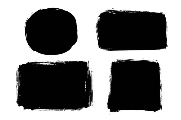 画笔笔划线条 黑色设计元素，艺术形状，艺术品。 肮脏的背景 初始纹理. — 图库矢量图片