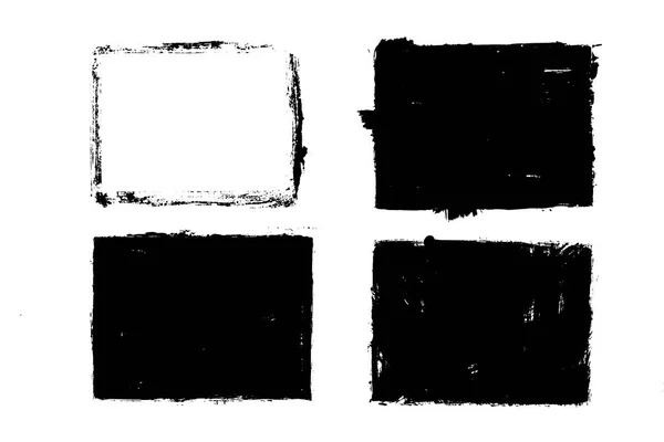 Grunge formas cuadradas, marcos, lugar para el texto. Elementos de diseño negro, artísticos, objetos de arte. Fondo sucio. Textura abstarct . — Vector de stock