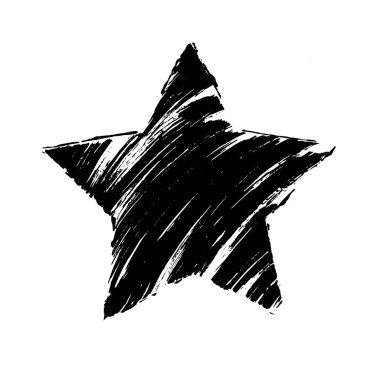 Grunge siyah yıldız desenli. El çizimi tasarım ögesi.