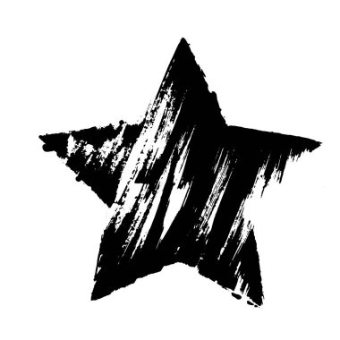Grunge siyah yıldız desenli. El çizimi tasarım ögesi.