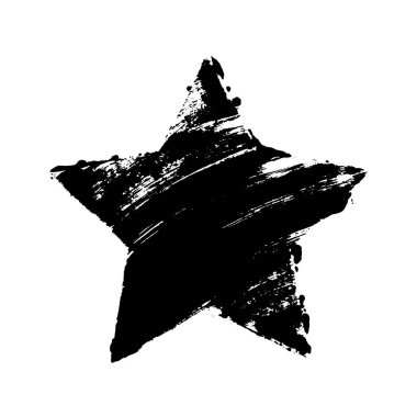 Grunge siyah yıldız desenli. El çizimi tasarım ögesi.