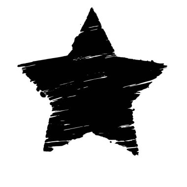 Grunge siyah yıldız desenli. El çizimi tasarım ögesi.