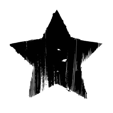 Grunge siyah yıldız desenli. El çizimi tasarım ögesi.