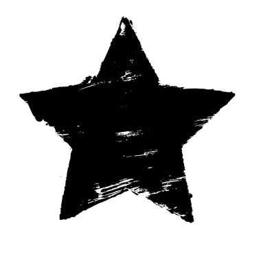 Grunge siyah yıldız desenli. El çizimi tasarım ögesi.