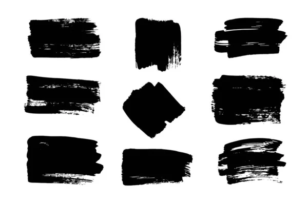 Grunge Pinselstriche, Linien. schwarze Gestaltungselemente, künstlerische Formen, Kunstobjekte. Schmutziger Hintergrund. abstarkte Textur. — Stockvektor