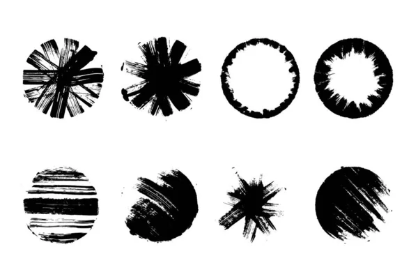 Черный гранж-круг. Круглая текстурированная форма . — стоковый вектор