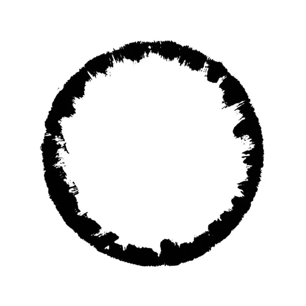 Círculo grunge negro. Forma de textura dibujada a mano redonda . — Vector de stock
