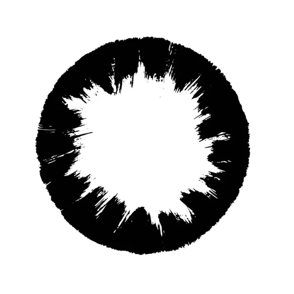 Círculo grunge negro. Forma de textura dibujada a mano redonda . — Archivo Imágenes Vectoriales